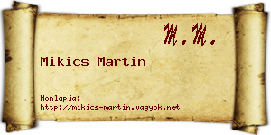 Mikics Martin névjegykártya